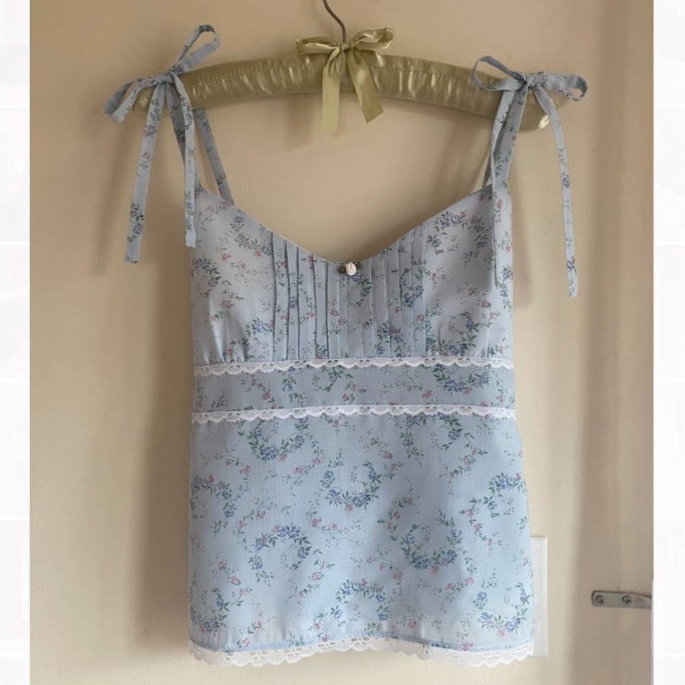 Handmade floral babydoll top
